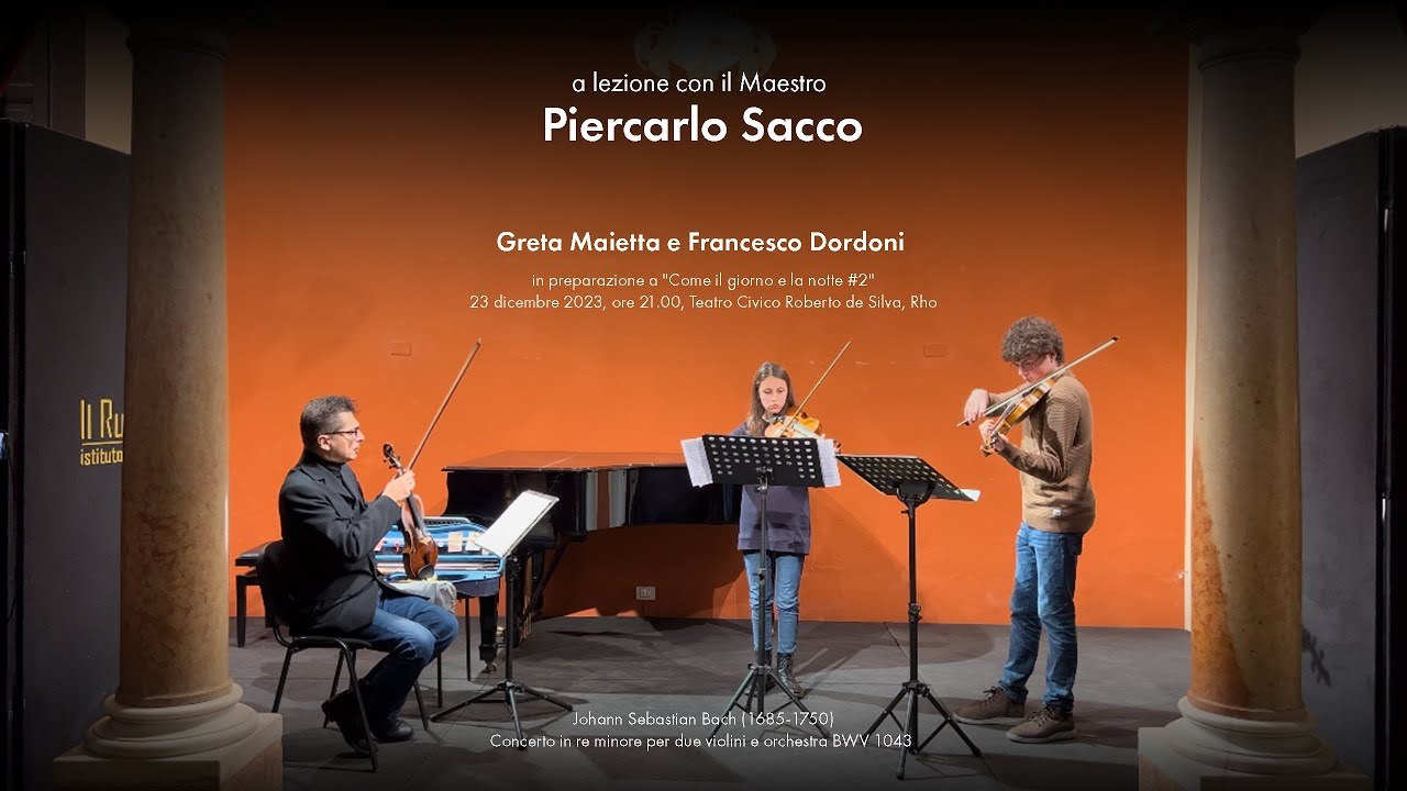 Greta Maietta e Francesco Dordoni a lezione con il M° Piercarlo Sacco
